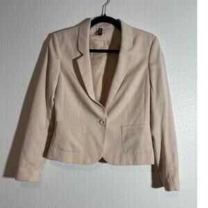 H&M Divided Size 6 Powder Pink Blazer One-Button Lined Career Office Business
